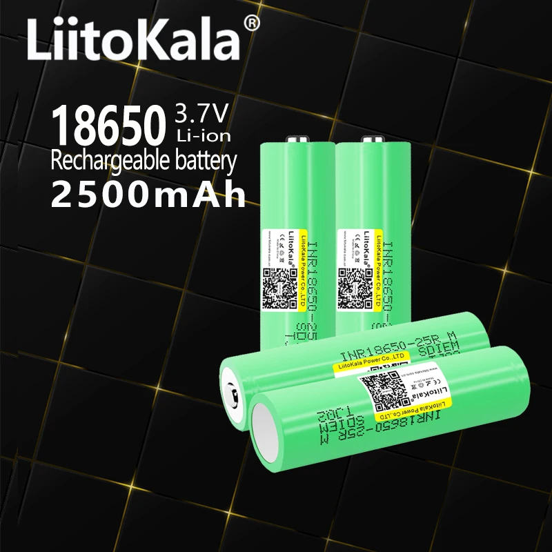 LiitoKala 2500mAh oryginalna bateria 18650 INR1865025R 3.6 V rozładowanie 20A dedykowana moc baterii + DIY nikiel