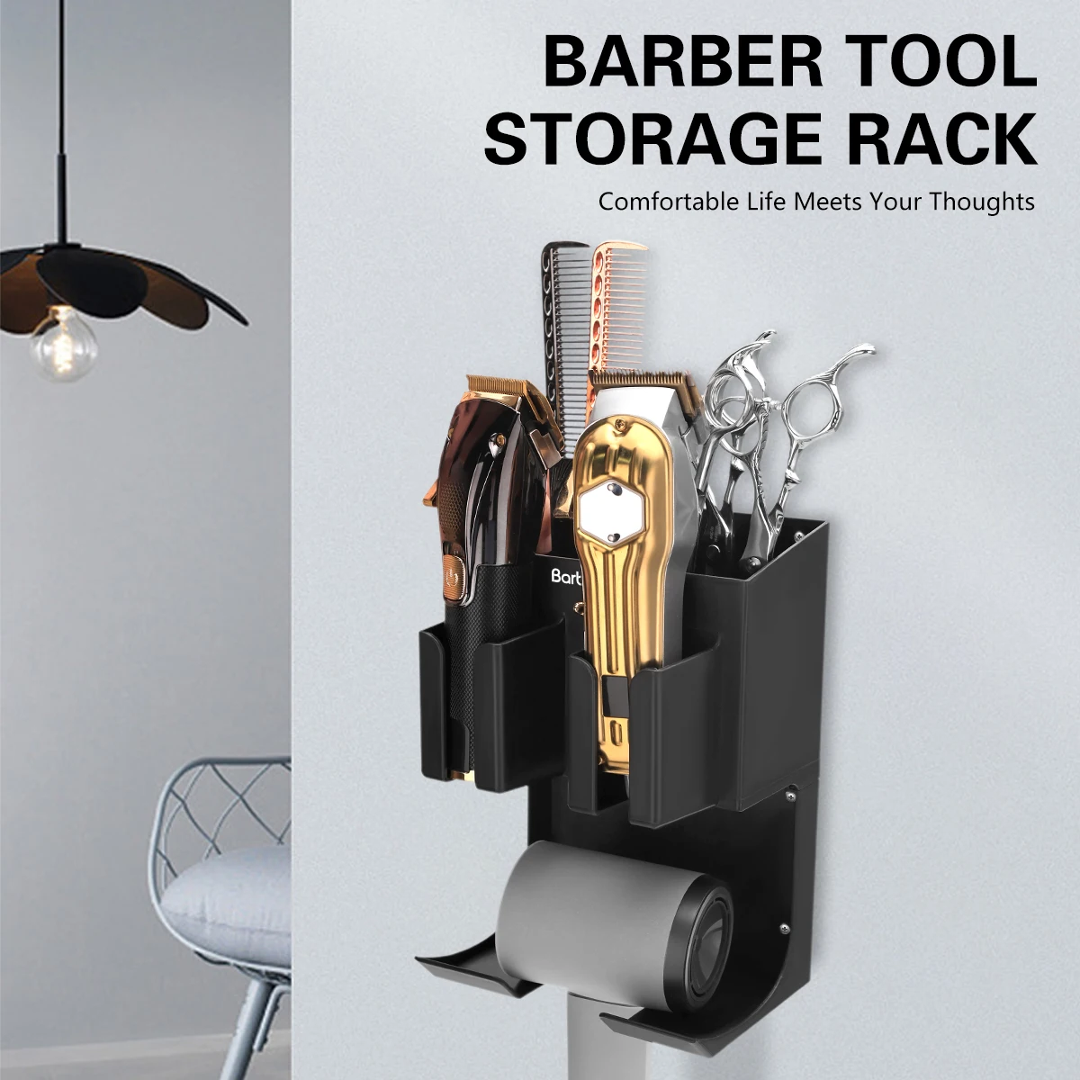 New Wall Mounted Salon Hairdressing Hair Clipper Hanger Barber Hairstylist Multi Tool Storage Holder Hairdresser Tools Accessory