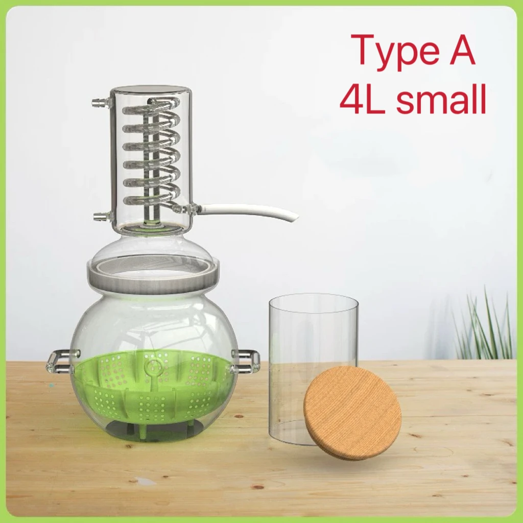 Mini Household 4L Large Capacity Essential Oil Glass Distiller Pure Dew Distiller High Concentration Essential Oil Extractor