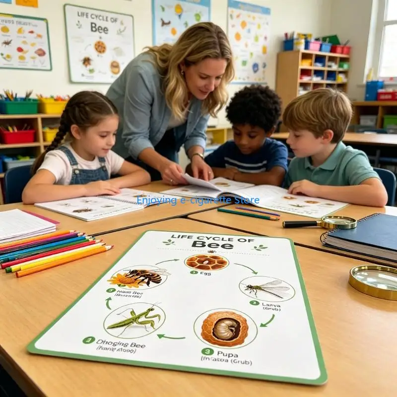 Lebenszyklusdiagramme für den Heimunterricht, 8 Blatt Vorschul-Wissenschaftsposter für Kinder von 3–6 Jahren – Detail 8