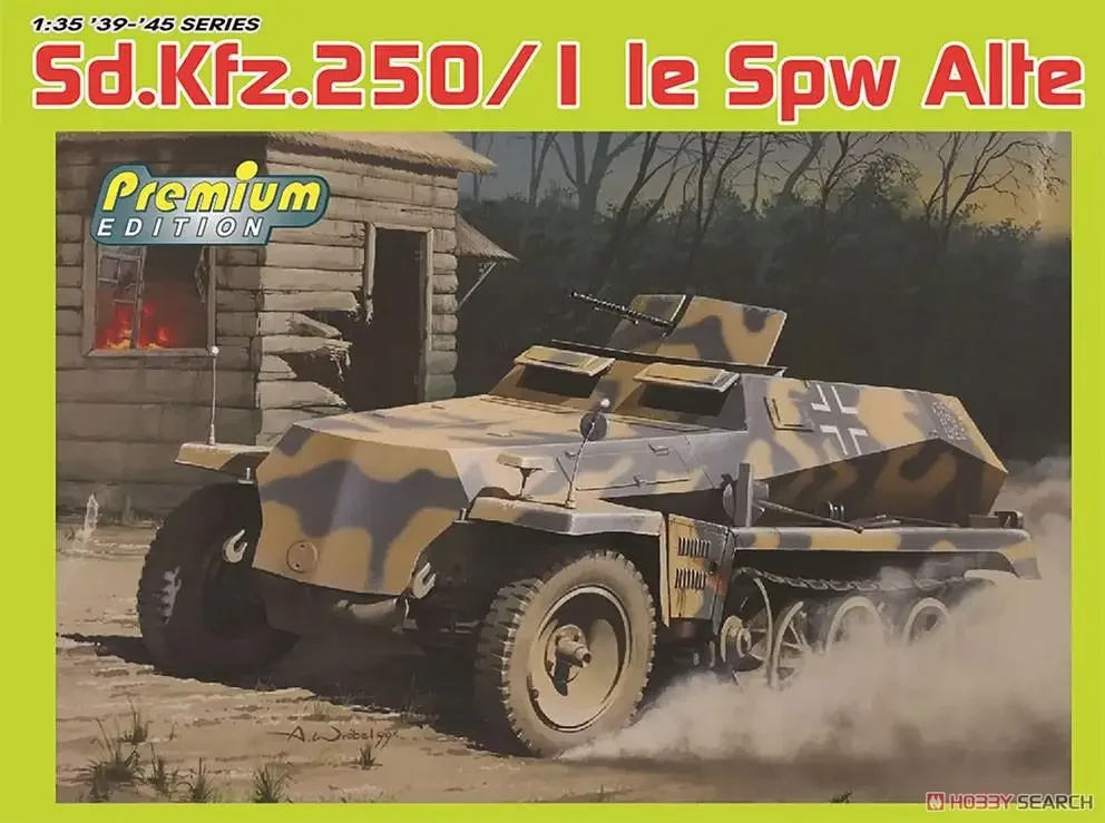 Dragon 6557 1/35 WW.II German Sd.Kfz.250/1 Ie Spw Alte W//Metallic Car Width Pole/Gen2 Accessories Model Kit