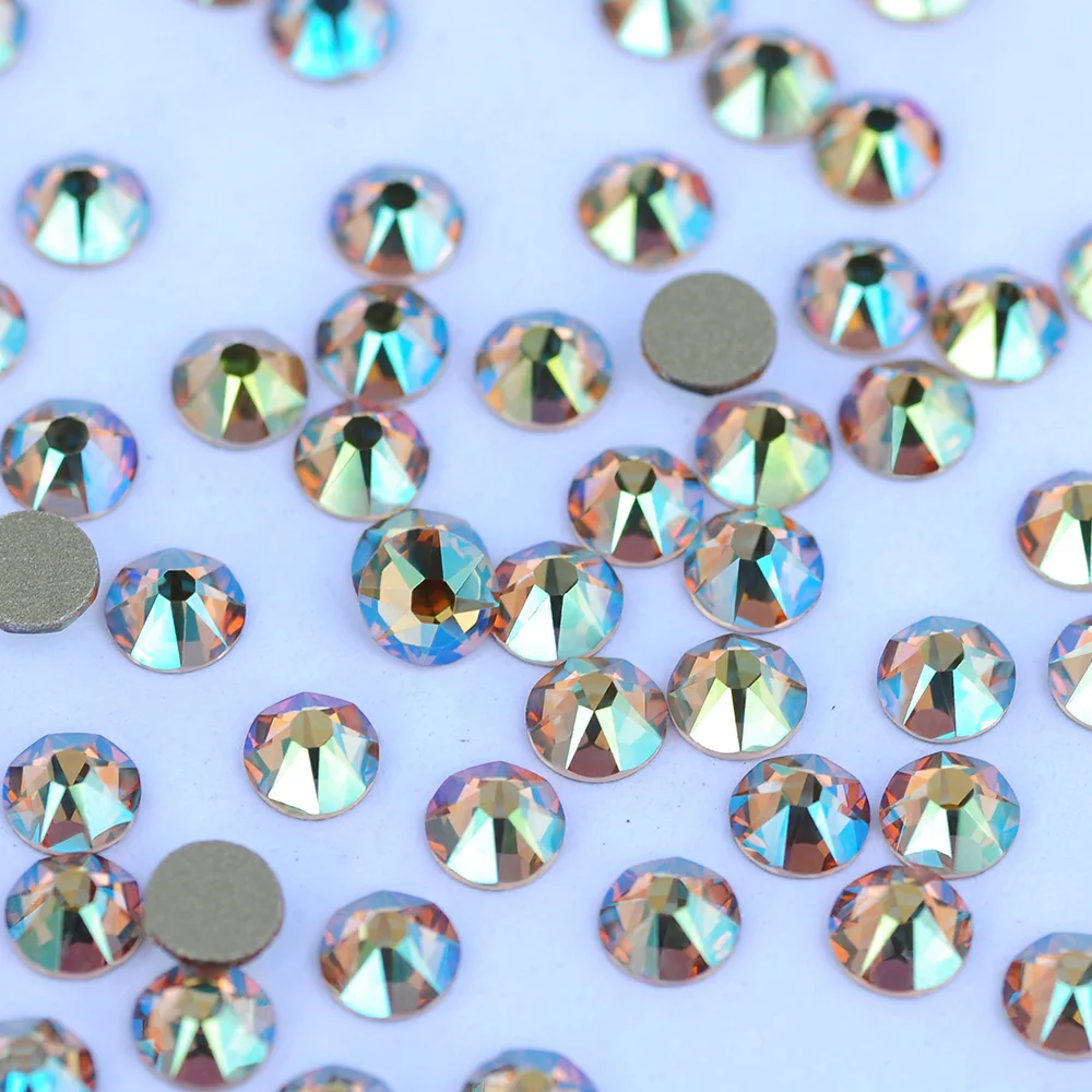PUBRILEX-Crystal 288 Stück Glas-Strass Nicht-Hotfix Flache Rückseite Strasssteine DIY Nagelkunst Handwerk Kleidungsdekoration 8 Große 8 Kleine 2088 – Detail 6