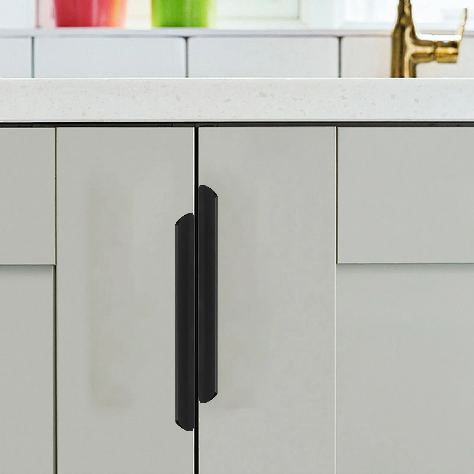 10Pcs Concealed Cabinet Handles Aluminum Alloy Invisible Drawer Pulls for Kitchen Drawers Wardrobe Doors Modern Sleek Flat