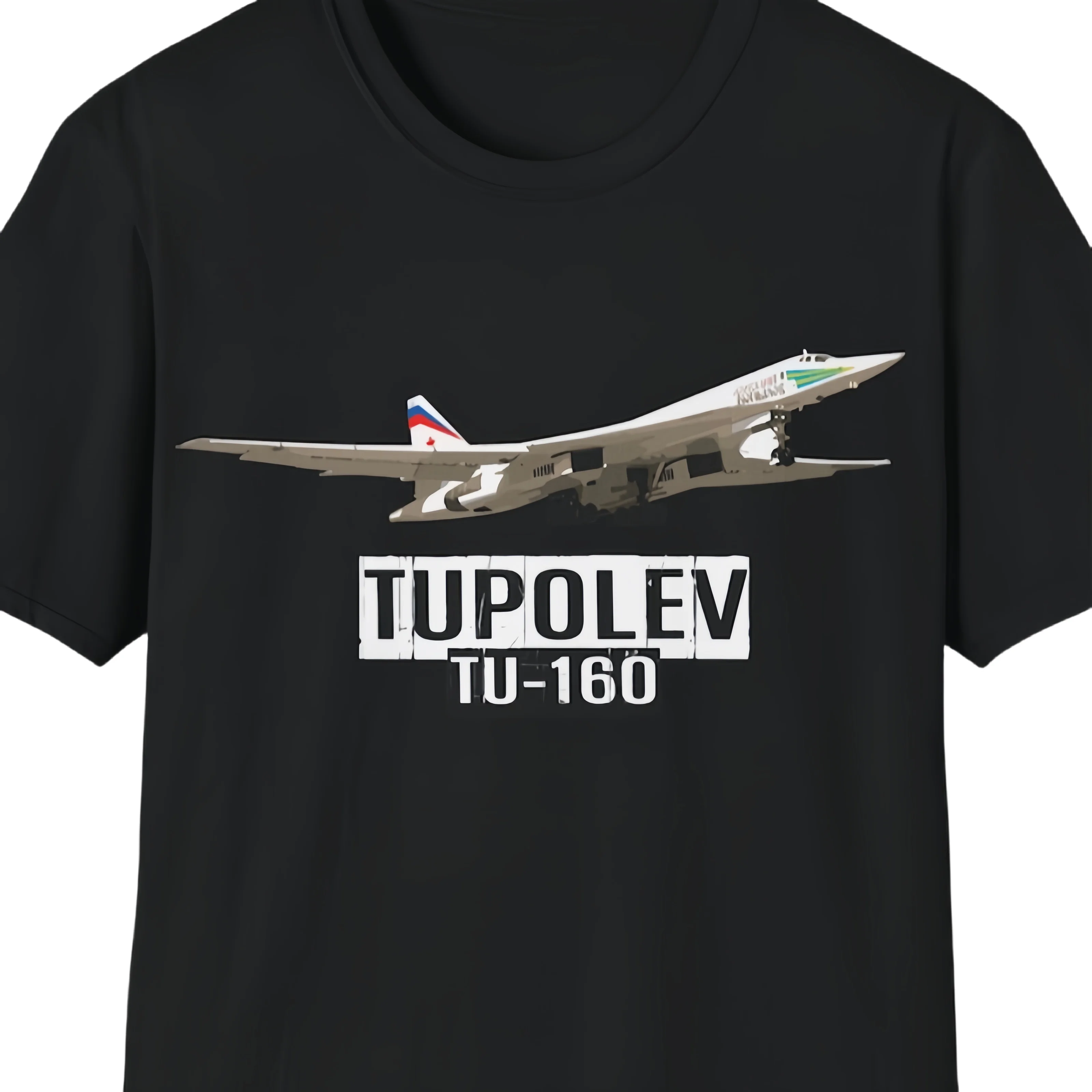 T-Shirt bombardier stratégique lourd de l'armée de l'air russe Tupolev Tu-160, 100% coton, col rond, manches courtes
