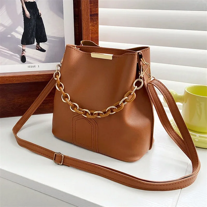 

JBTP Women Fashion Shoulder Bag With Chain Handle Ladies Crossbody Bags Tote Bucket Handbag New Lady Bags