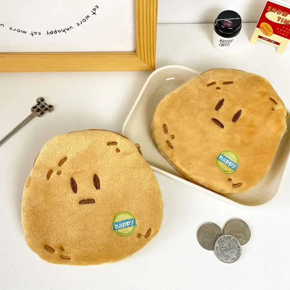 

with Metal Buckle Potato Head Plush Coin Purse Mini Cartoon Potato Head Purse Bag Cute Kawaii Potato Earphone Bag Headphone Bag