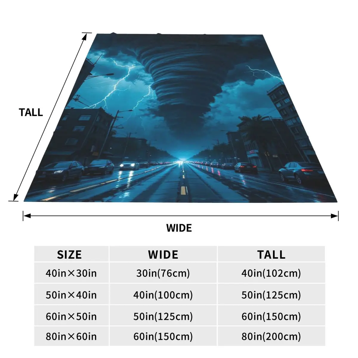 Fantasy World Tornado Apocalypse Blankets Soft Warm Flannel Throw Blanket Bedspread for Bed Travel Home Sofa