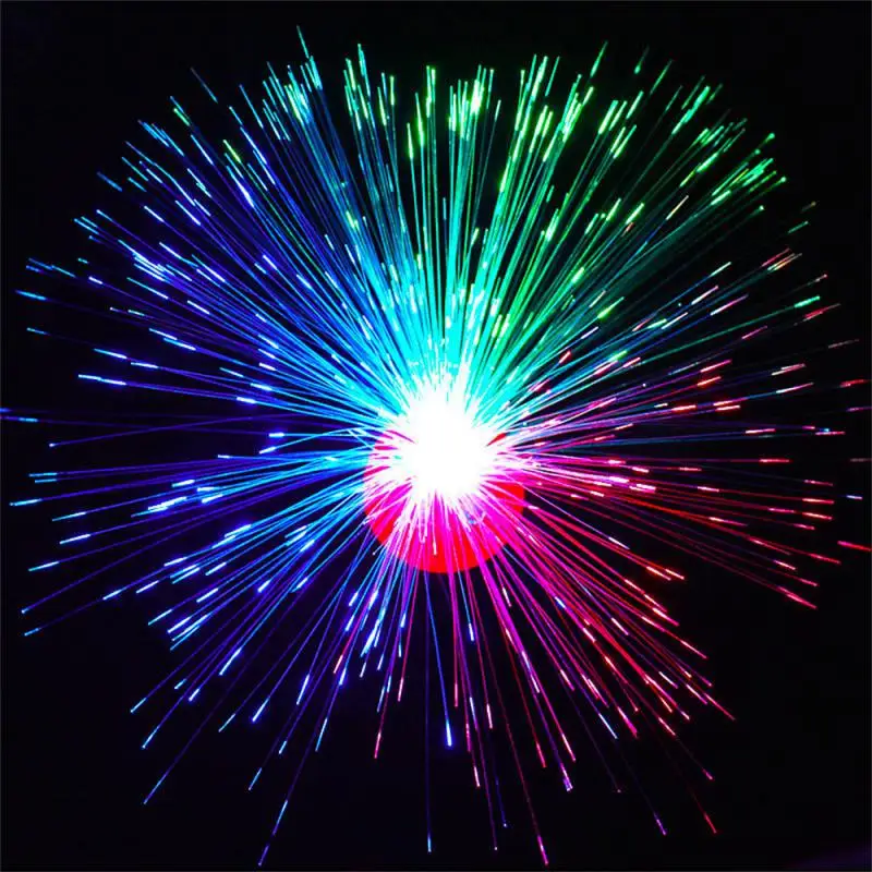 Gem Base Colored LED Fiber Optic Light Night Lamp Holiday Christmas Wedding Decoration Sky Star Kids Toys Novelty Nighting Lamps