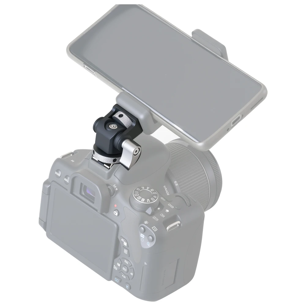 sgrium DSLR Camera Clamp Adjustable Monitor Mount with Cold Shoe Anti Twist 1/4" Screw for Monitor Flash Light DIY Attachmen