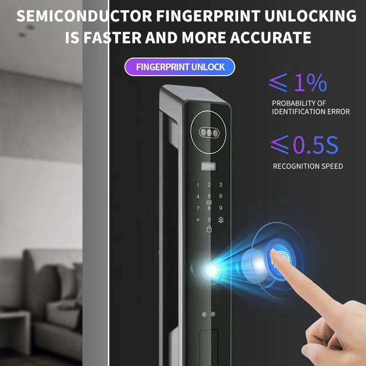 Face Recognition Cerradura Inteligente Password Card Lock Wifi Door Lock Fingerprint Digital Keyless Smart Door Lock