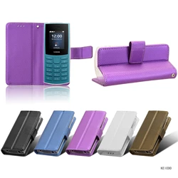 Diamond Pattern Leather Cover For Nokia C210 C110 C300 105 4G 2G 2023 TA-1393 Fashion Solid Color Housing Simplicity Shell Etui