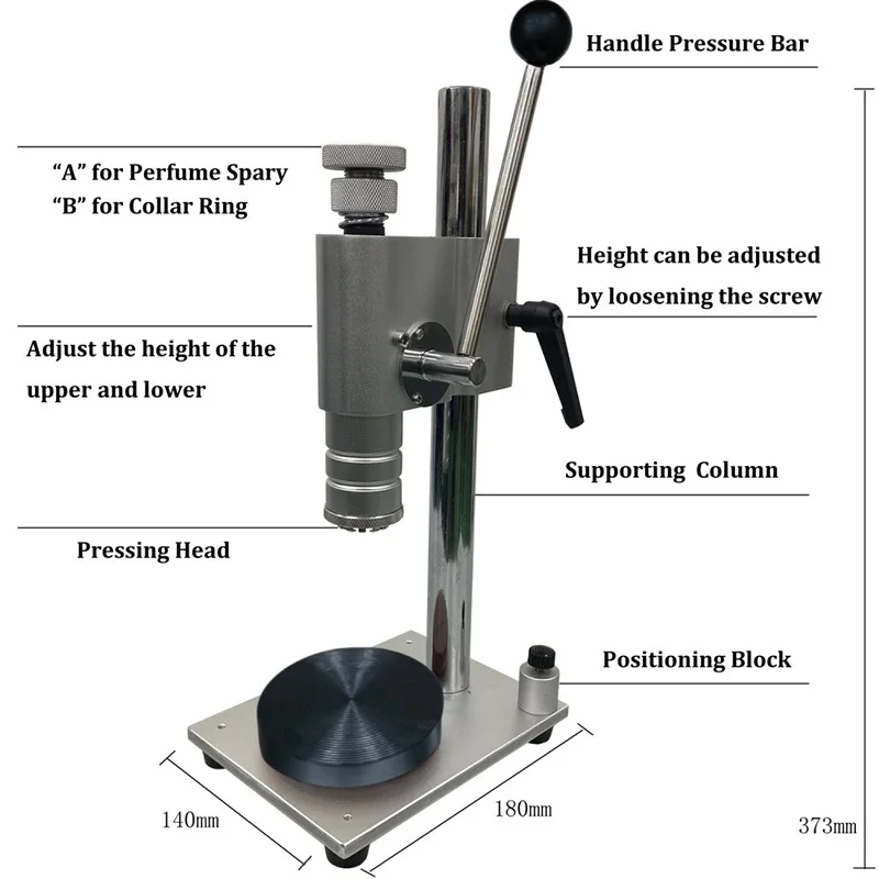 Multifunctional Manual Perfume Bottle Anodized Aluminum Sleeve Plastic Card Capper Sealing Machine Capping Machine for Business