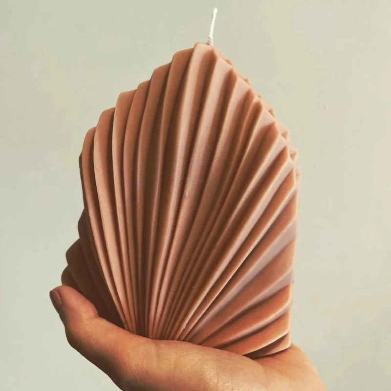 

DIY Silicone Candle Mold Leaf Scented Candle Making Resin Molds Geometric Large Scallop Candle Soap Plaster Wax Mold Home Decor