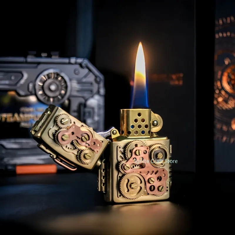

Новая латунная бензиновая зажигалка в стиле панк Shuttle 302, смешанная ручная зажигалка, праздничный подарок, любимая коллекция