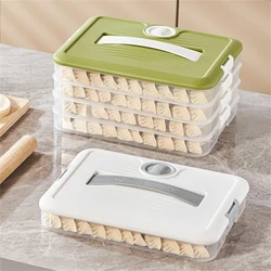 1/2/3/4 Layers Dumpling Boxes Storage Tray Food Container Box for Refrigerator and Kitchen Froze Dumplings Storage Cases B03E