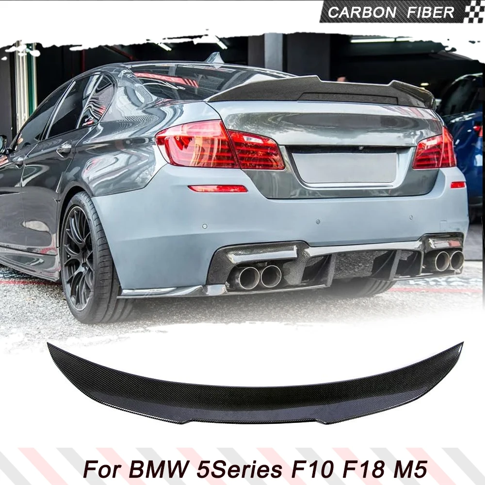 

Real Carbon Fiber Car Trunk Spoiler for BMW 5 Series F10 F18 520i M5 2010-2016 Car Rear Highkick Racing Spoiler Wing Lip