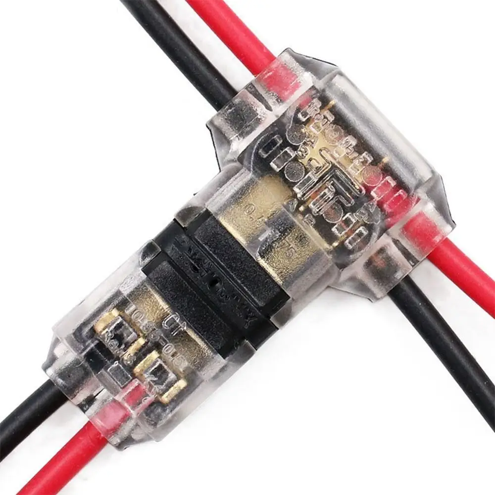 Compact 5pcs With Lever Pluggable T Shape Stripping Connector Cable Clamp Wire Wiring Connector Conductor Terminal Block