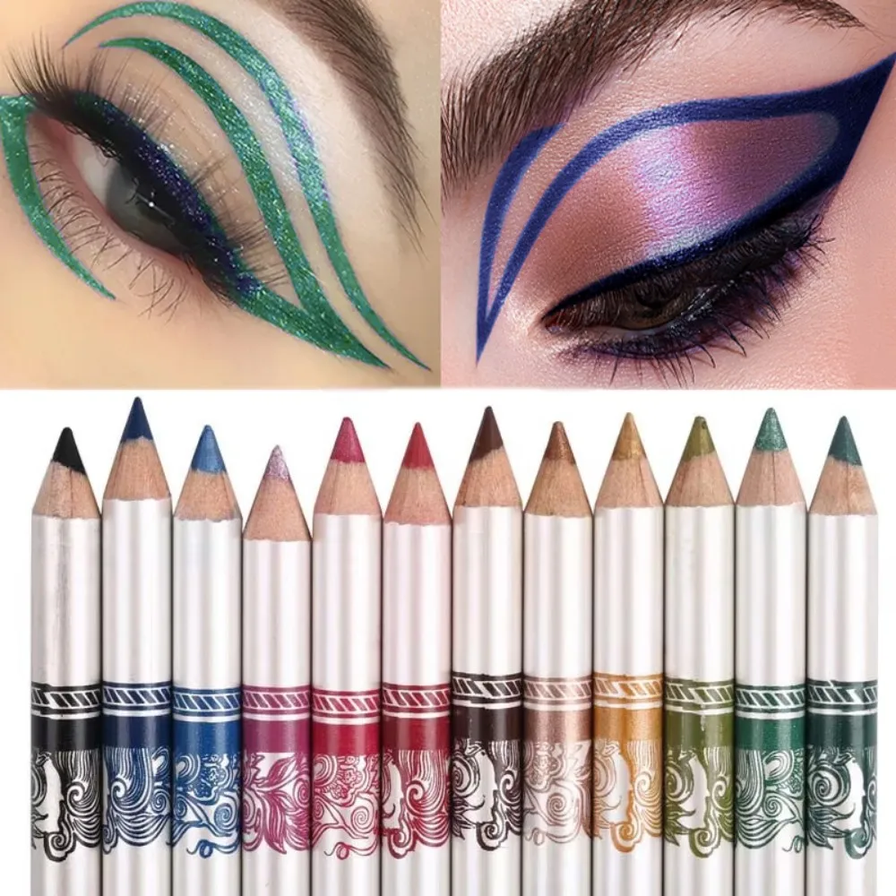 12PCS/PACK 2 in 1 Eyeliner 12 Colors Lip Pencil Long-lasting Waterproof Makeup Cosmetic Set Eye Liner HOT SALE