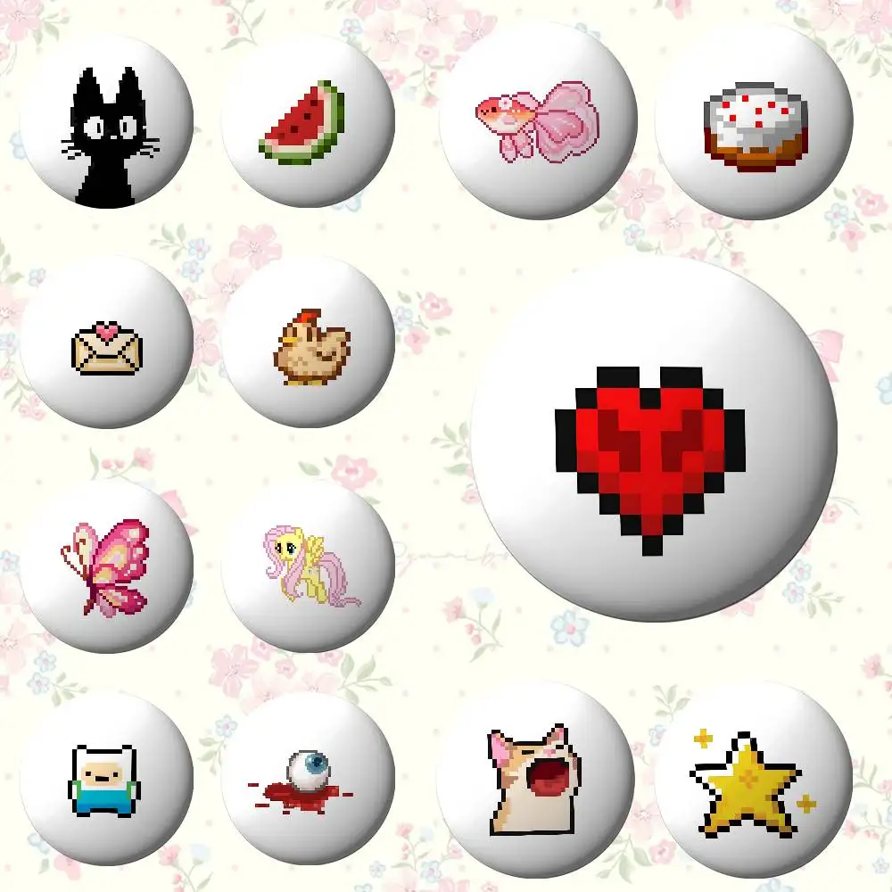 

Pixel Pattern Badges Fans' Cartoon Lapel Pins Brooch Emblem Trinkets Gifts Folks Backpack Decor Jewelry Pieces