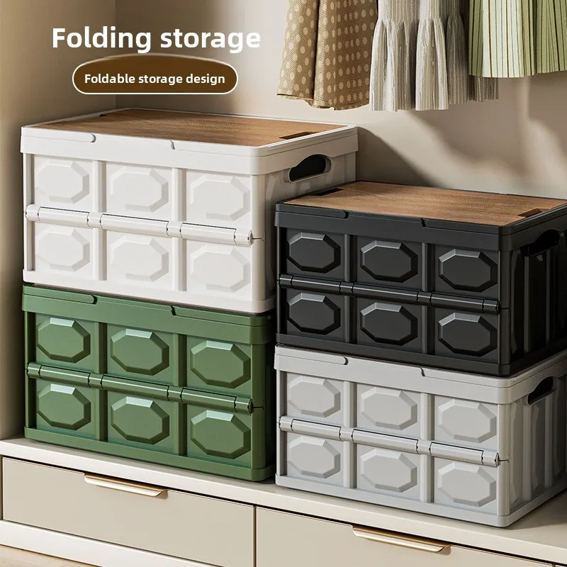 18—53L Foldable Camping Storage Box with Handle Lid Portable Outdoor Picnic Organizer Large Capacity Multi-Functional Car Trunk