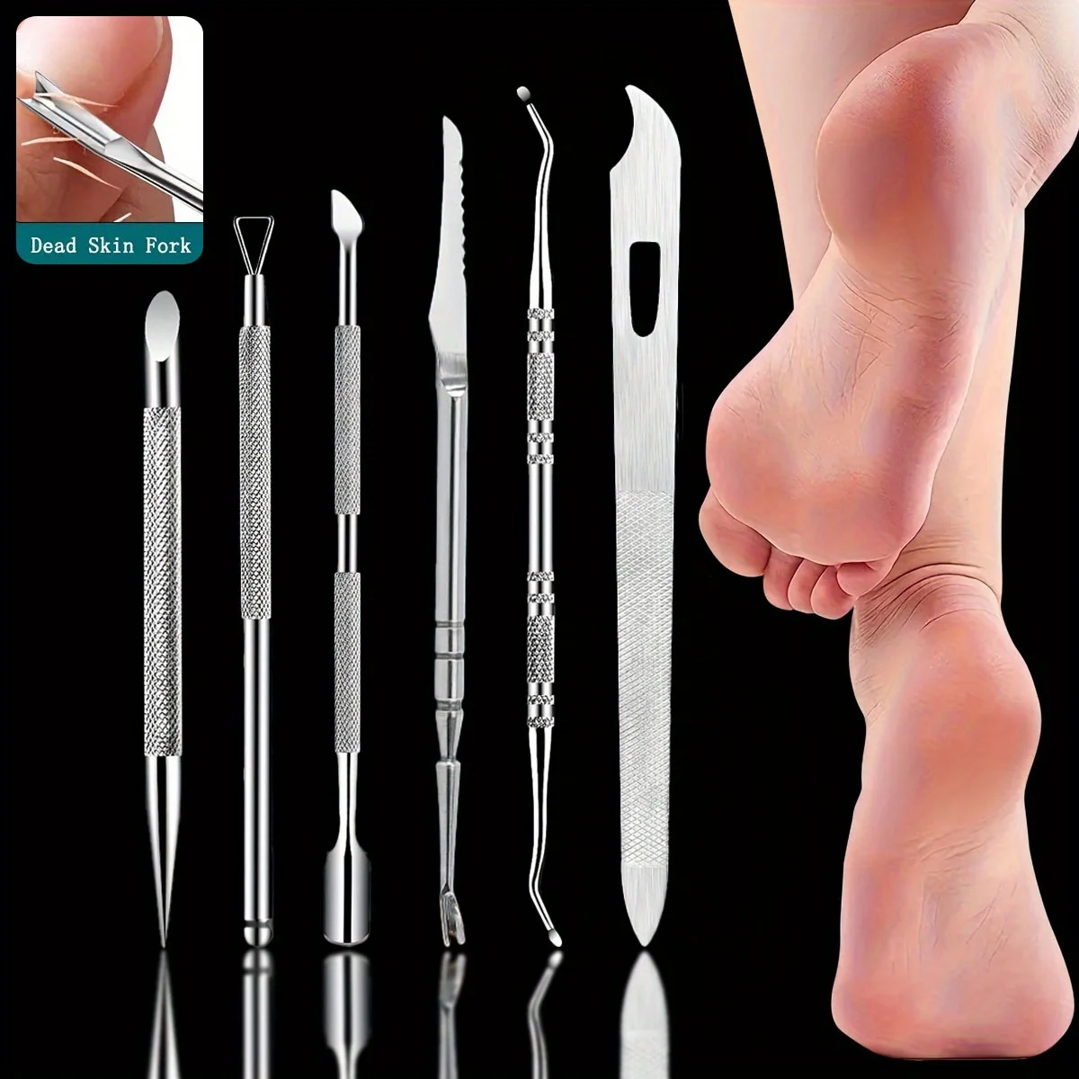 Stainless Steel Cuticle Remover Set, dual-use foot repair knife, Precision Manicure & Pedicure Tools, Ideal for Salon & Home Use