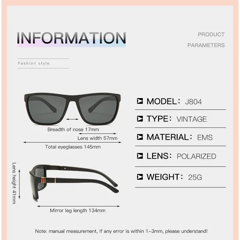 Tr90 Polarization Sunglasses Square Flexible Driving Rubber Square Sun Glasses Fishing Polarization Outdoor Sunglases Women Men