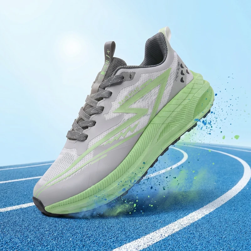 Men's Breathable Running Sneakers Carbon Plate High Elastic Thick Sole Outdoor Sports Footwear Street Casual Trainers Jogging