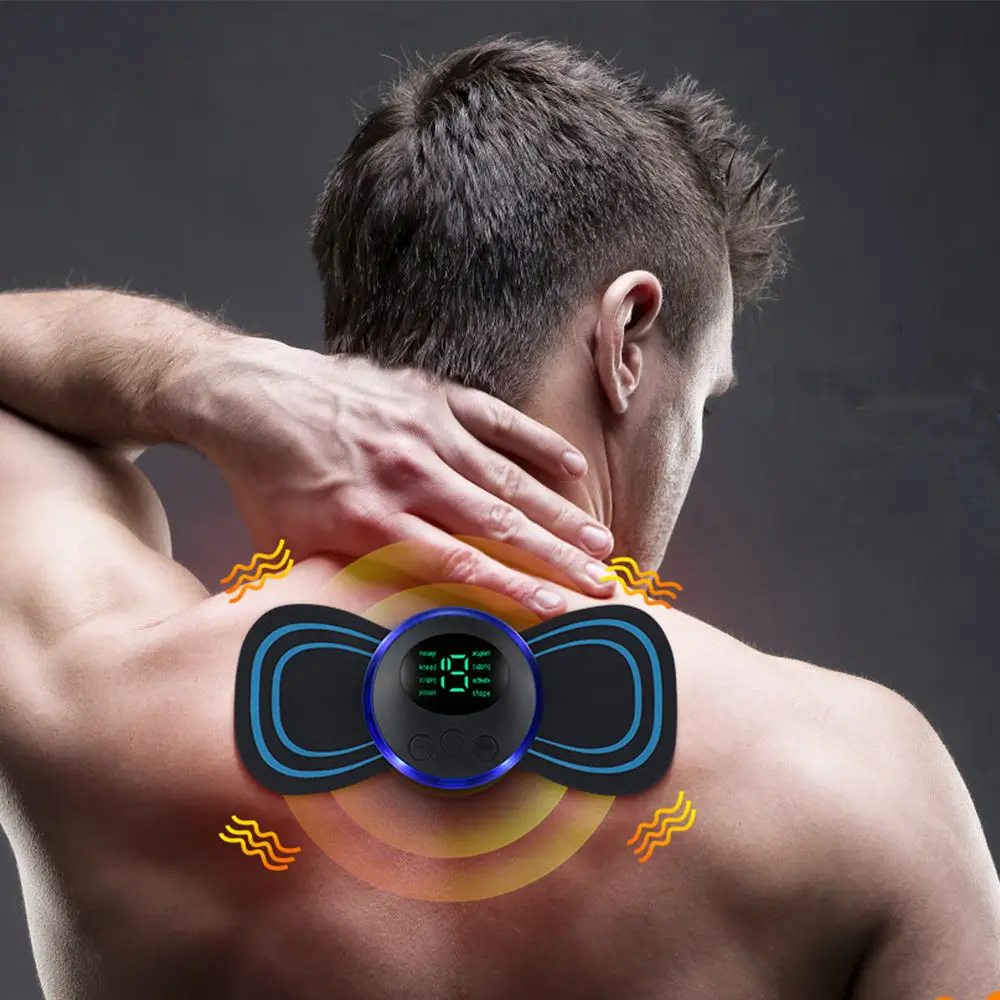 Ems Neck Massager Electric Cervical Vertebra Massage Patch for Relieve Relax Muscle Fatigue Relaxation Portable Neck Stretcher