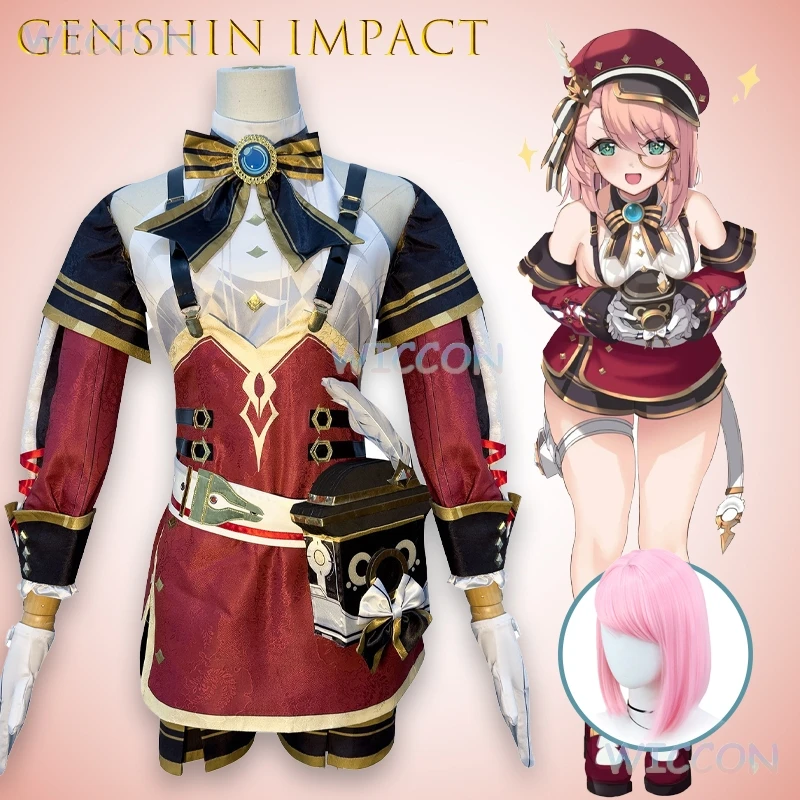 原神インパクトフォンテーヌレポーター衣装ゲームアニメ-cospaly-シャーロットコスプレ衣装キャラクターハロウィンパーティー大会フル