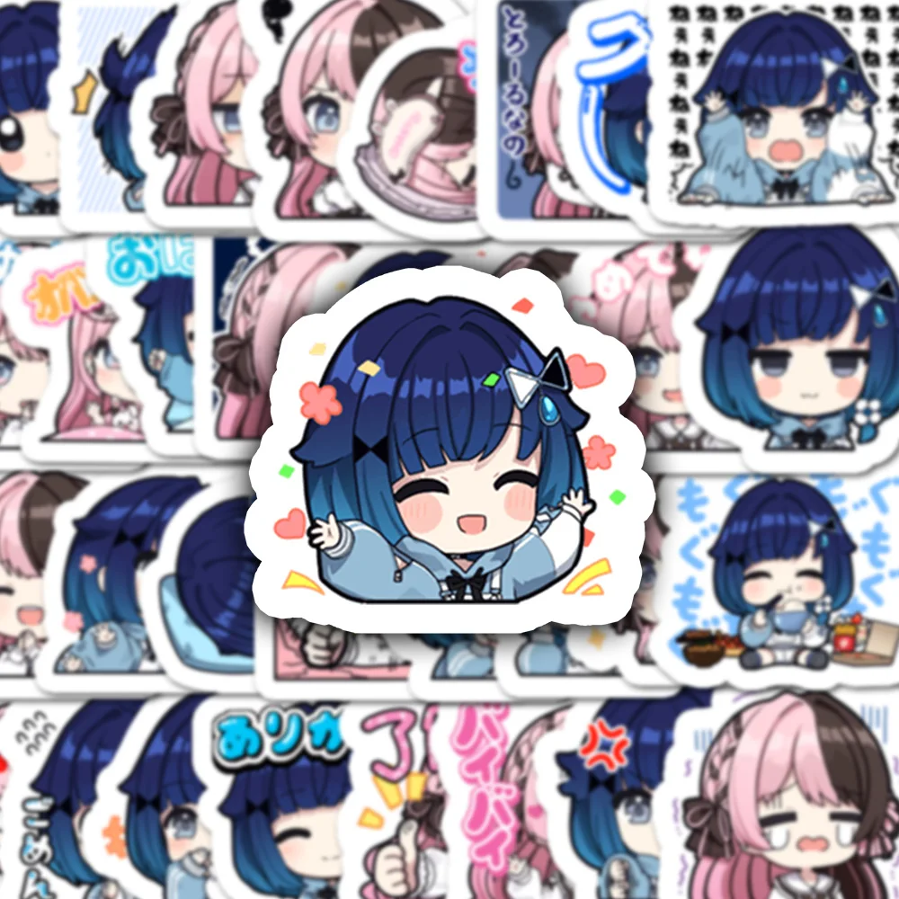 32 pçs bonito tsumugi kokage e tachibana hinano vida diária adesivos decalques para caderno diário engraçado decoração adesivo crianças brinquedos