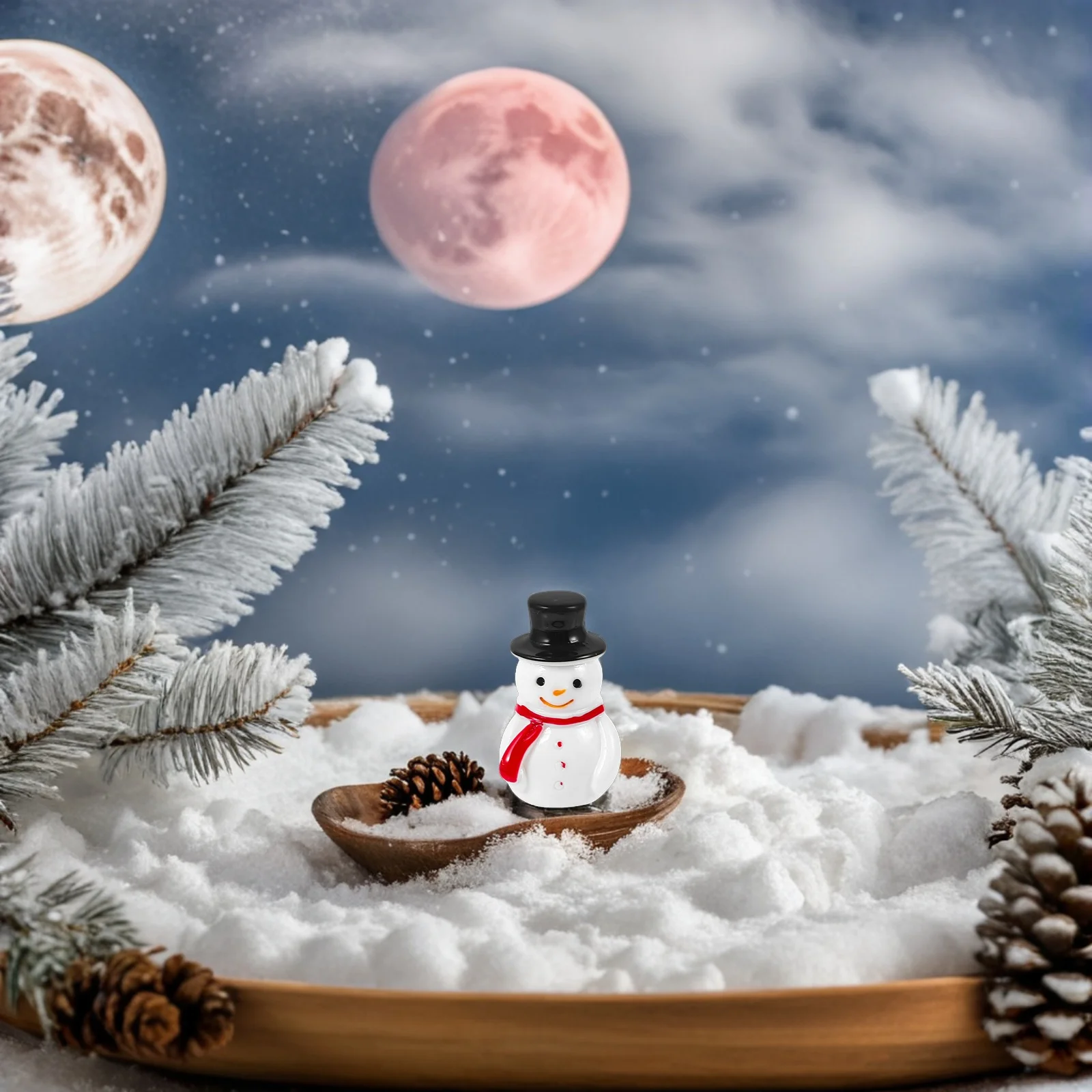 

20pcs Mini Snowman Crafts Resin Small Winter Decorations Adorable Christmas Ornaments DIY Accessories Micro Landscape