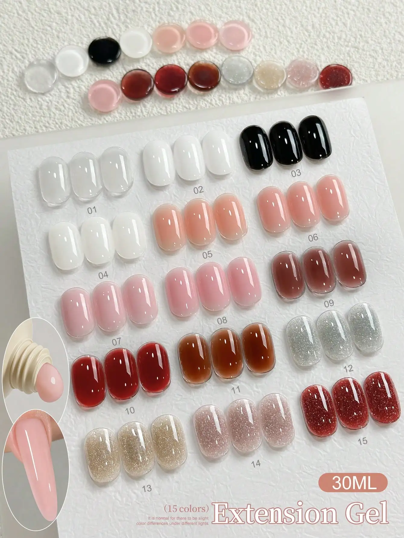 XEIJAYI 30ml 18 Farben Optional Festes Verlängerungsgel zum Stärken und Formen, Nicht Leicht Zerbrechliches Nagellack-Gel – Detail 4