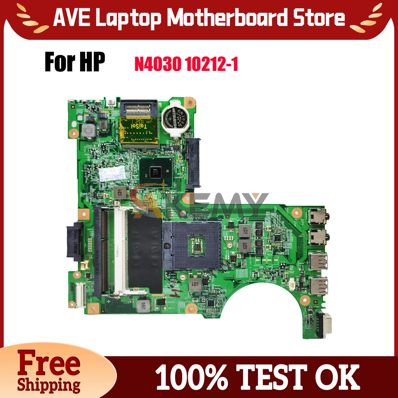

10212-1 для ноутбука DELL Inspiron N4030, материнская плата CN-0R2XK8 с HM57 DDR3 48.4EK19.011, 100% полностью протестирована