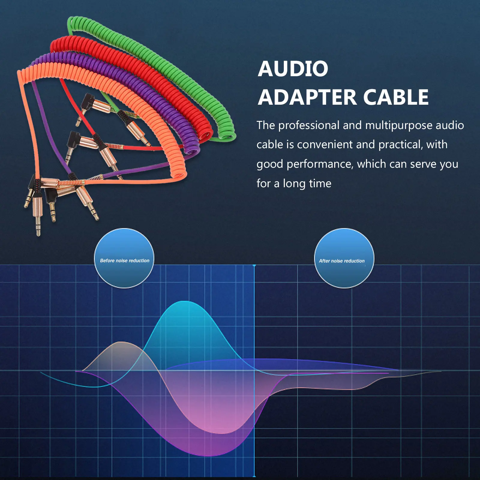 4 pcs Cable Audio Male Halloween Christmas New Year Commute Podcast Podcasting Office Worker Content Creator Audio Cords 5MM