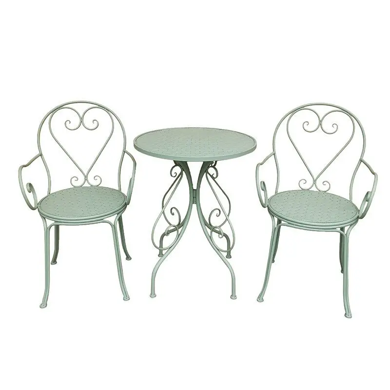 

Simple wrought iron balcony table and chairs courtyard garden outdoor leisure small coffee table, home decoration combination