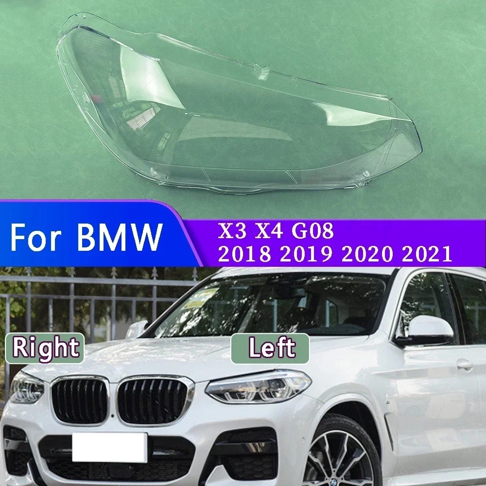 

For BMW X3 X4 G08 2018 2019 2020 2021 Headlight Cover Transparent Lampshade Lens Lamp Shell Plexiglass Auto Replacement Parts