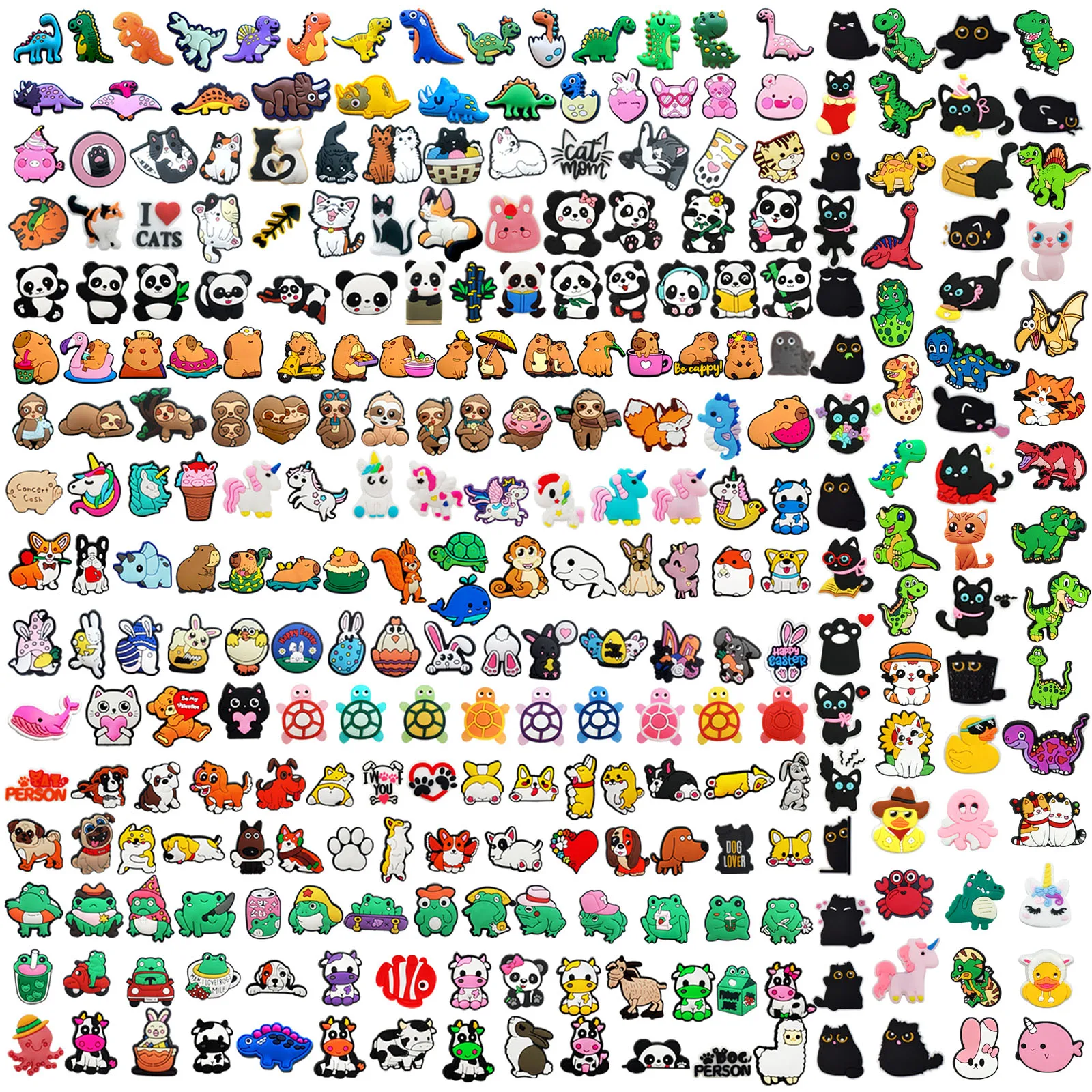 Zufällige 10-30 Stück Schuh-Charms mit Tiermotiven (Hunde, Katzen) für Sandalen, Schuh-Dekorationen, Schuh-Pins, tolles Geschenk für Männer und Frauen