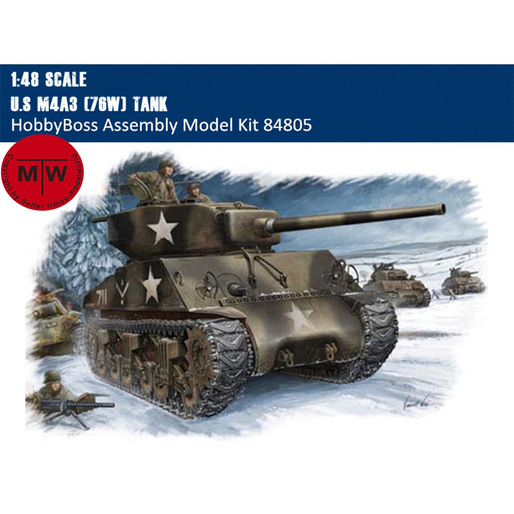 

HobbyBoss масштаб 1/48 американский танк M4A3 (776 Вт) военная пластиковая сборка бронированная модель # 84805