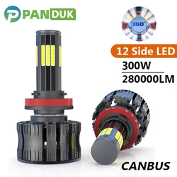 PANDUK 300W 280000LM Car Light 12 Side 3D 360 H8 H3 H7 H9 9006/HB4 9005/HB3 H4 H11 H1 H13 Led Headlight Bulb Car Light 12V