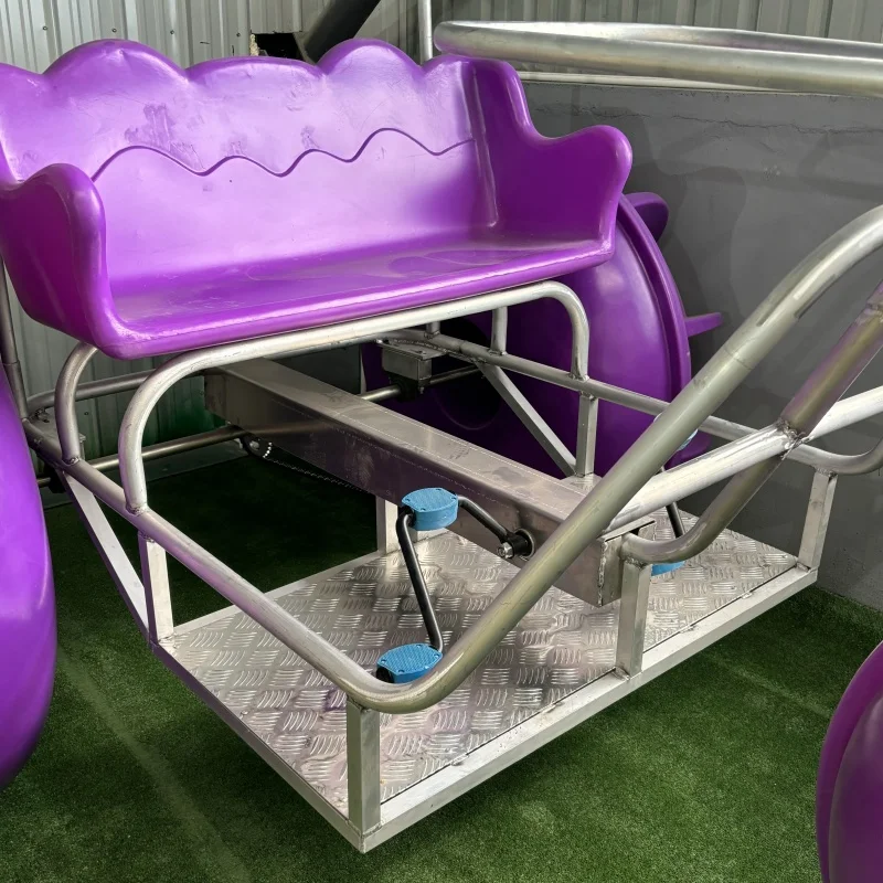 Anti-Slip Pedals & Rainproof Canopy Lake Recreation Equipment with Double-Thickened PE Hull 3 Wheels Water Bike