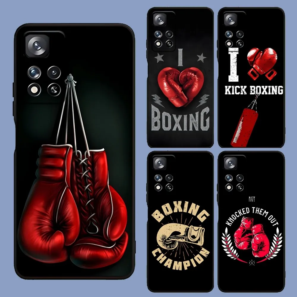 

Strong Boxing Gloves Phone Case For Samsung Galaxy A13,A21s,A22,A31,A32,A52,A53,A71,A80,A91 Soft Black Cover
