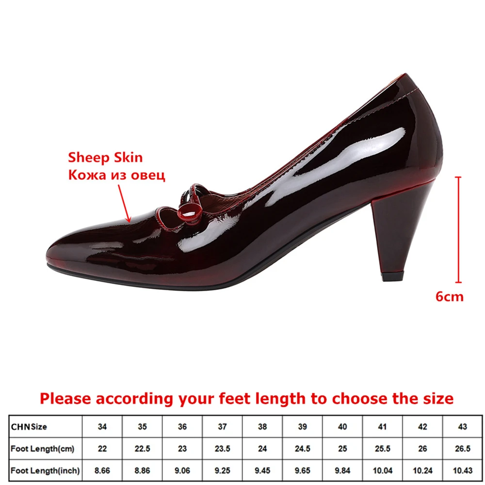 MILI-MIYA Women's Full Genuine Leather Pumps Gradient Color Pointed Toe Chunky Heel Retro Mary Jane Shoes Handmade For Ladies