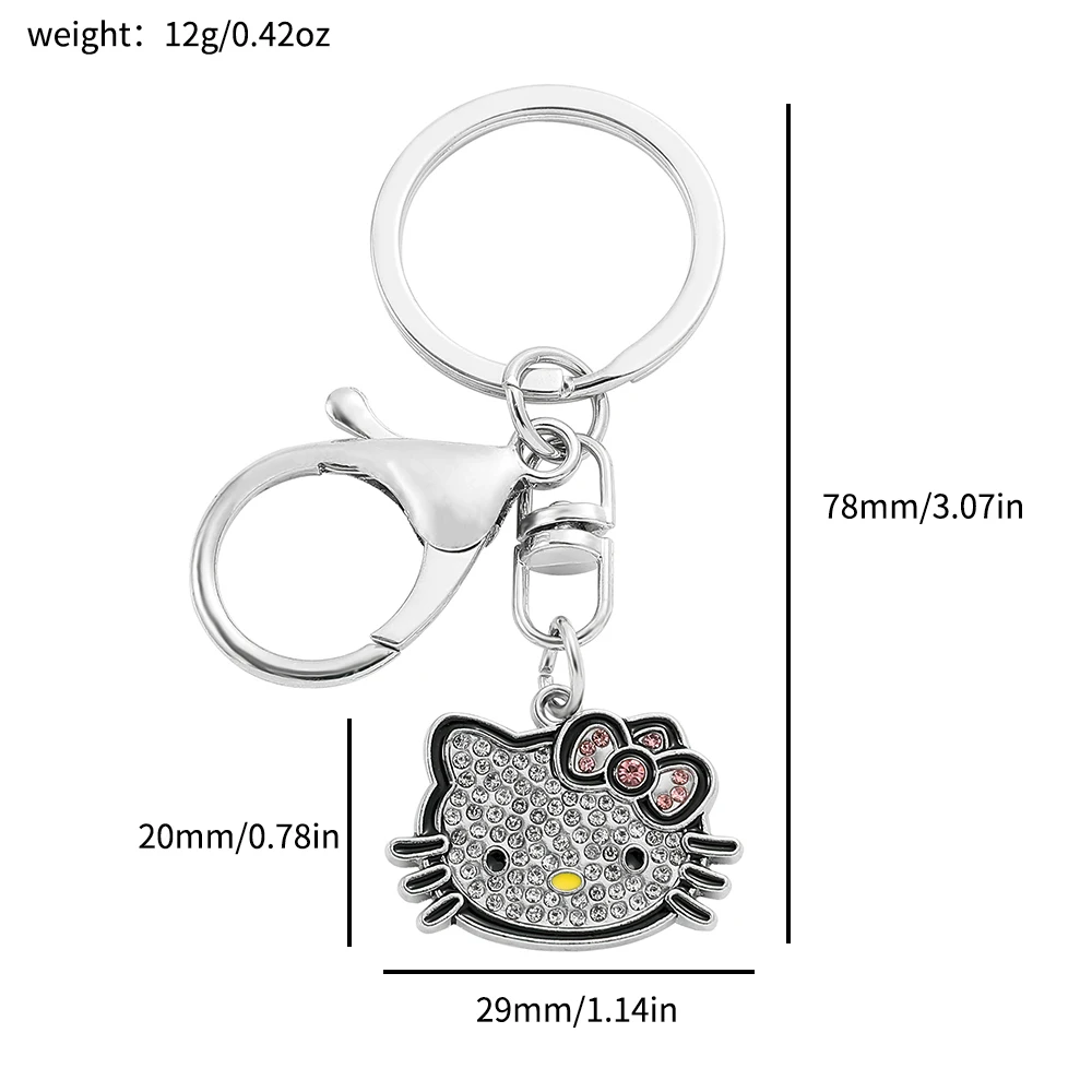 Anime Sanrio Hallo Kitty Schlüssel bund Y2k Flash Diamant Anhänger Schlüssel ring Kawaii Ktm Mädchen Herz Student Tasche Zubehör Freund Geschenk