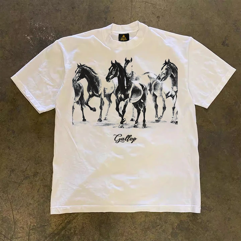 Loose Fit Short Sleeve T-Shirt Pure Cotton Double Thread Women's Style Heavyweight Couple's Tee Casual Summer Fashion