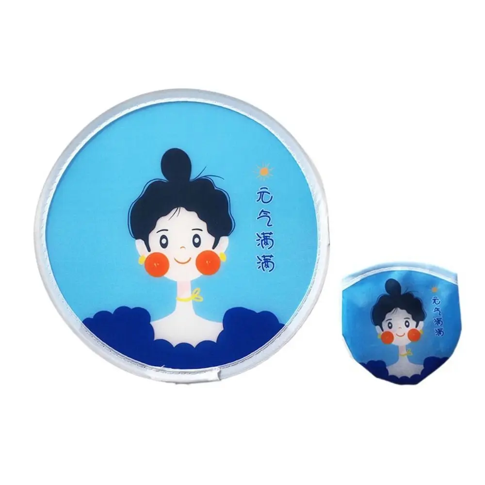 

Kid Flying Disc Fan Decorative Mini Flying Disk Fan Round Cartoon Folding Fans Collapsible Fan with Pocket Hand Fan Summer