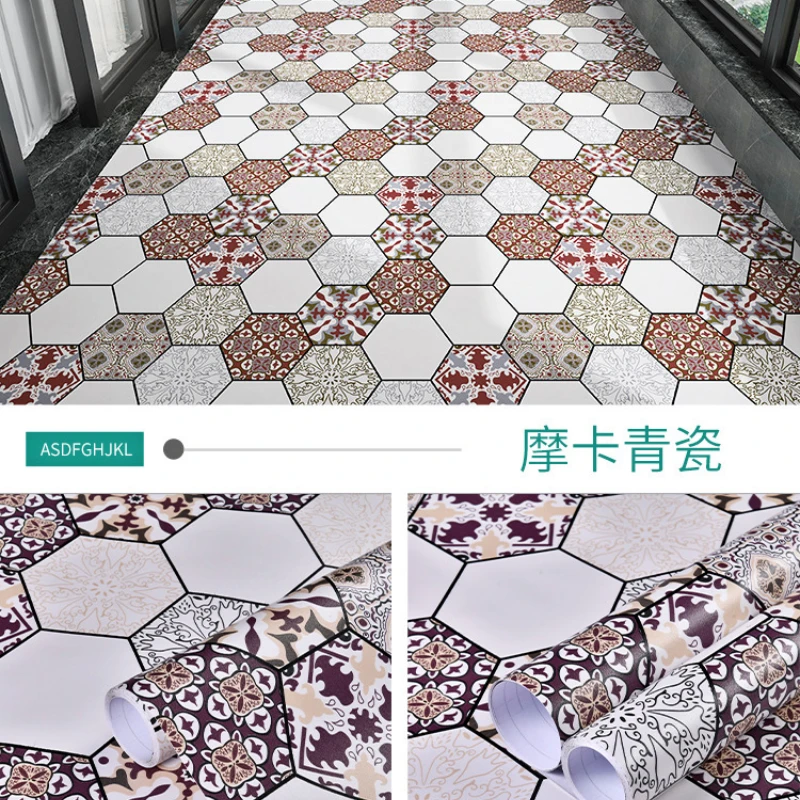 Thickened Bathroom Floor Stickers for Bathroom and Kitchen Self-adhesive Waterproof, Non-slip and Wear-resistant Floor Stickers