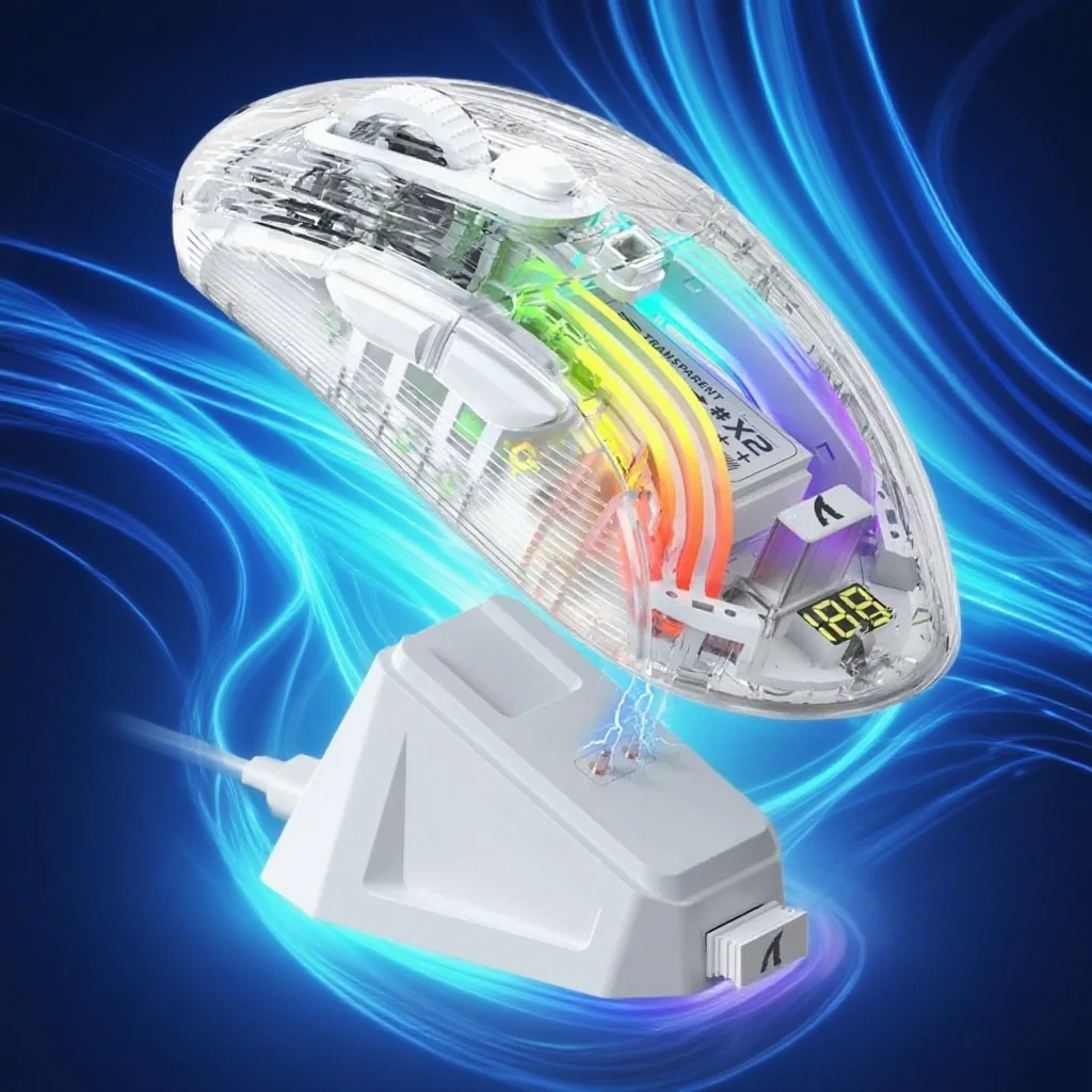 

Attack Shark X2 Pro Gaming Mouse - PAW3395 26000DPI, Tri-Mode (2.4G/BT/Wired), Magnetic RGB, DPI Adjustable, Ultra-Lightweight