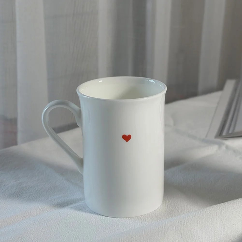 

Cute 290Ml Heart Coffee Mug Bone China Tea Cup for Couples Ceramic Latte Cup with Excellent Heat Retention Ideal for Home Office