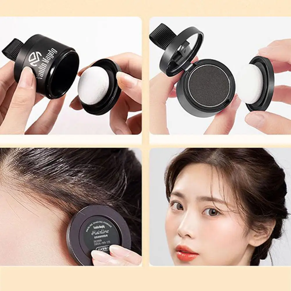 ユニセックス脱毛製品生え際パウダーヘアコンシーラーナチュラルカバー 4 グラム生え際シャドウパウダーメイクアップヘアパウダーコンシーラー