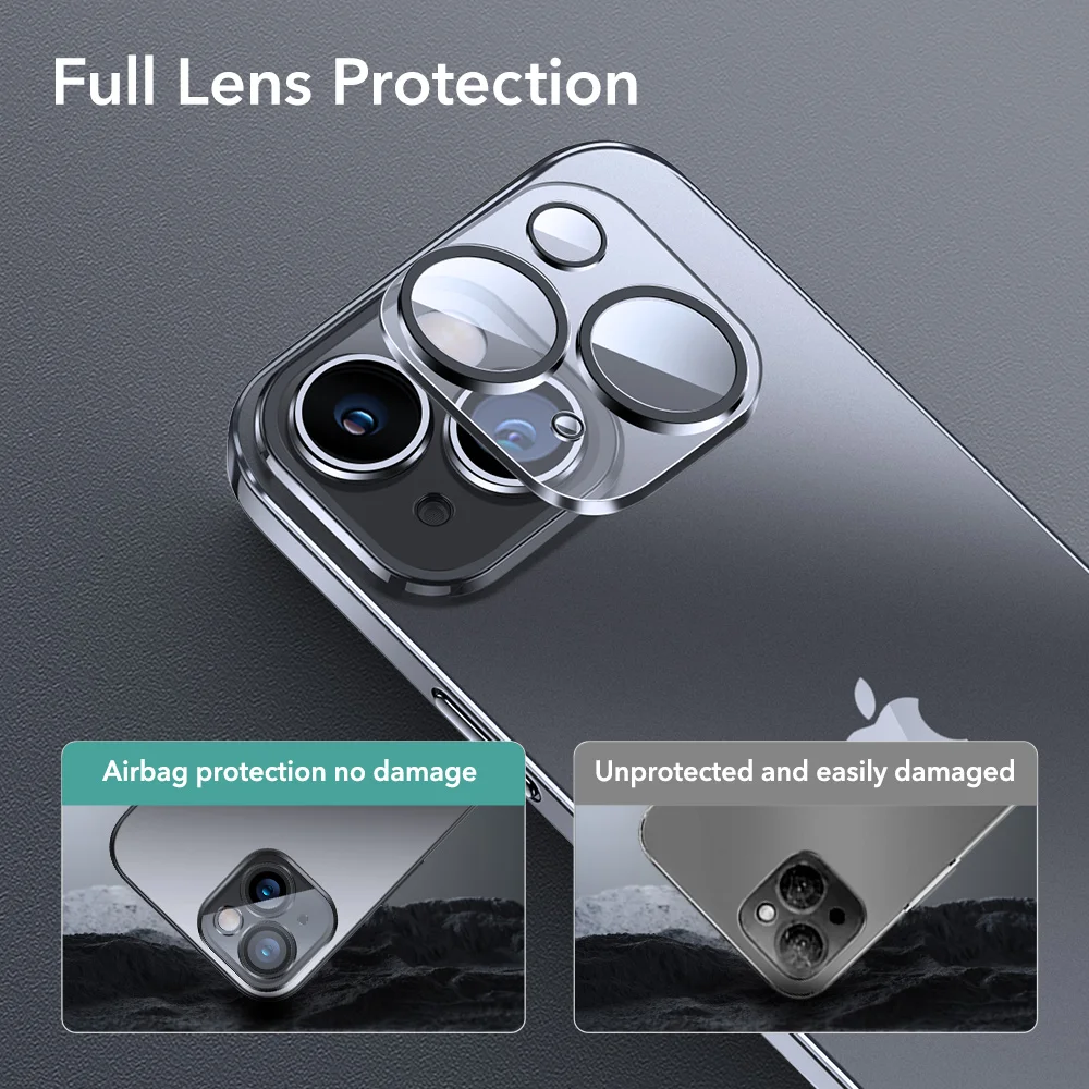ESR Case For iPhone 14 Pro Max Tempered Glass Case for iPhone 14 Pro Full Lens Protection Cover For iPhone 14 Plus Transparent